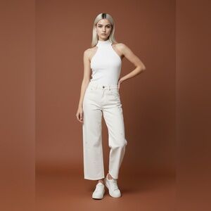 NWT Z Supply EXCLUSIVE RARE Luna High Rise Crop Barrel Heart stitch jeans 26